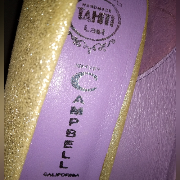 Jeffrey Campbell Handmade Tahiti Last Gold Glitter Wedge size 8 - Picture 4 of 16